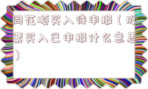 同花顺买入待申报(股票买入已申报什么意思) 同花顺买入待申报(股票买入已申报什么意思)