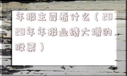 年报主要看什么（2020年年报业绩大增的股票）
