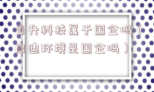 当升科技属于国企吗（启迪环境是国企吗）