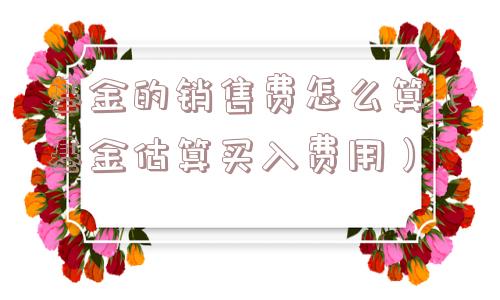 基金的销售费怎么算（基金估算买入费用）