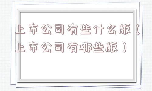 上市公司有些什么版（上市公司有哪些版）
