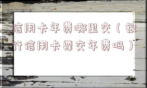 信用卡年费哪里交（银行信用卡要交年费吗）