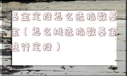 基金定投怎么选指数基金（怎么挑选指数基金进行定投）