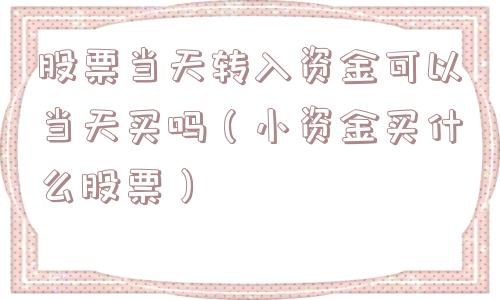 股票当天转入资金可以当天买吗（小资金买什么股票）