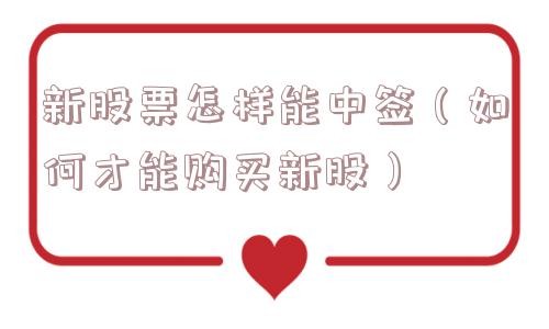 新股票怎样能中签（如何才能购买新股）