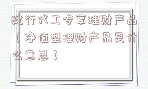 建行代工专享理财产品（净值型理财产品是什么意思）