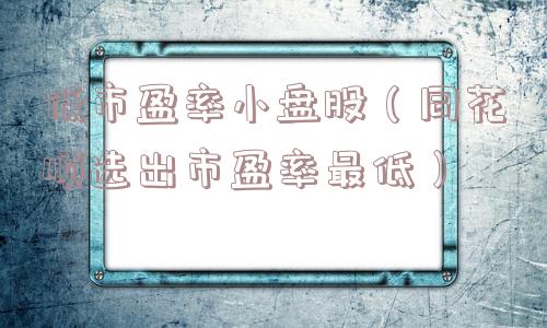 低市盈率小盘股（同花顺选出市盈率最低）