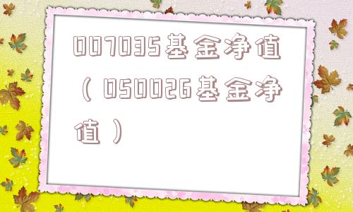 007035基金净值（050026基金净值）