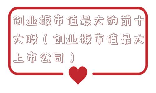 创业板市值最大的前十大股（创业板市值最大上市公司）