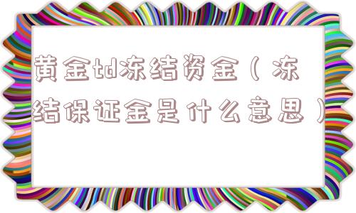 黄金td冻结资金（冻结保证金是什么意思）
