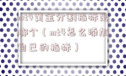 mt4黄金分割指标是哪个（mt4怎么添加自己的指标）